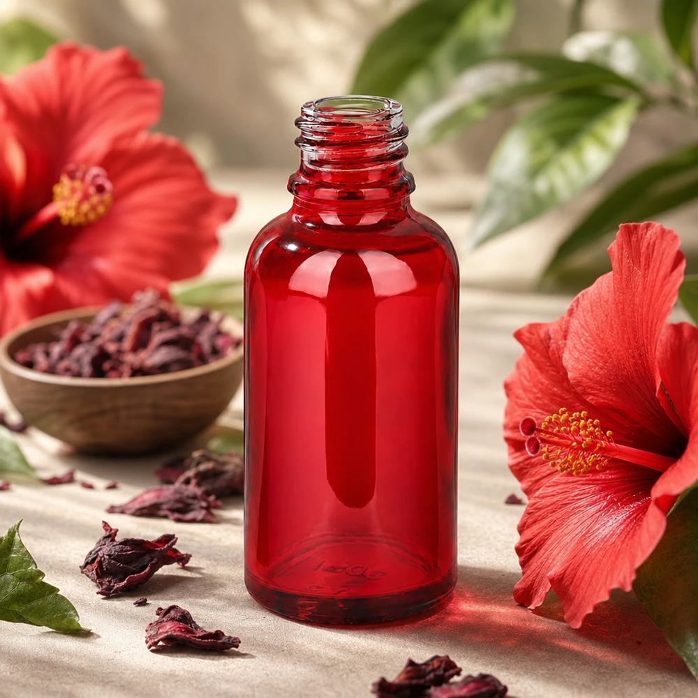 Frasco de vidro de 30 ml de alta qualidade RedLine UT18/30 UNiTWIST em vermelho vivo para farmácias