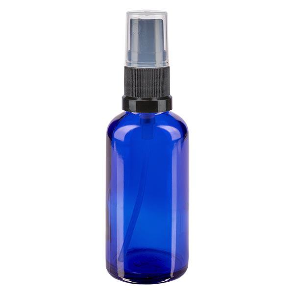 Frasco de farmácia azul 50ml spray top preto