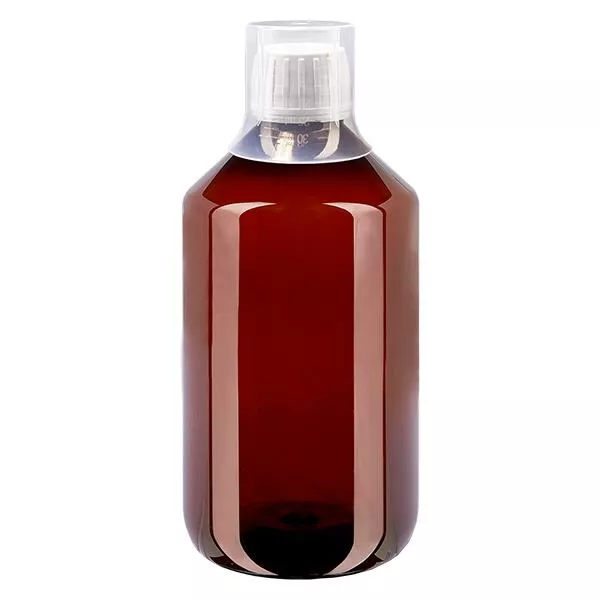 Frasco PET 500ml com tampa branca inviolável + copo Frasco PET 500ml com tampa branca inviolável + copo