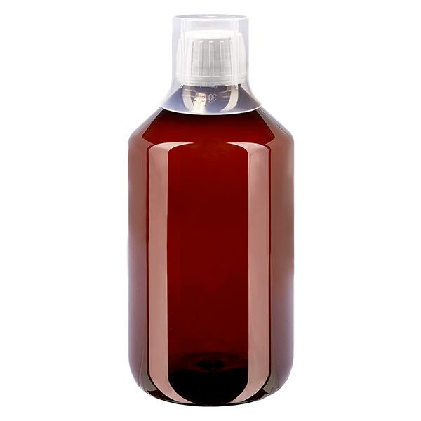 Frasco PET 500ml com tampa branca inviolável + copo Frasco PET 500ml com tampa branca inviolável + copo