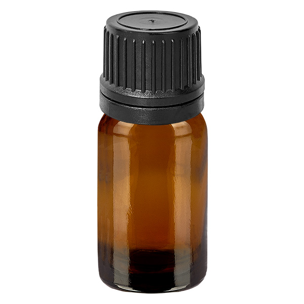 Frasco conta-gotas de 10 ml 1mm preto com fecho inviolável BrownLine UT18/10