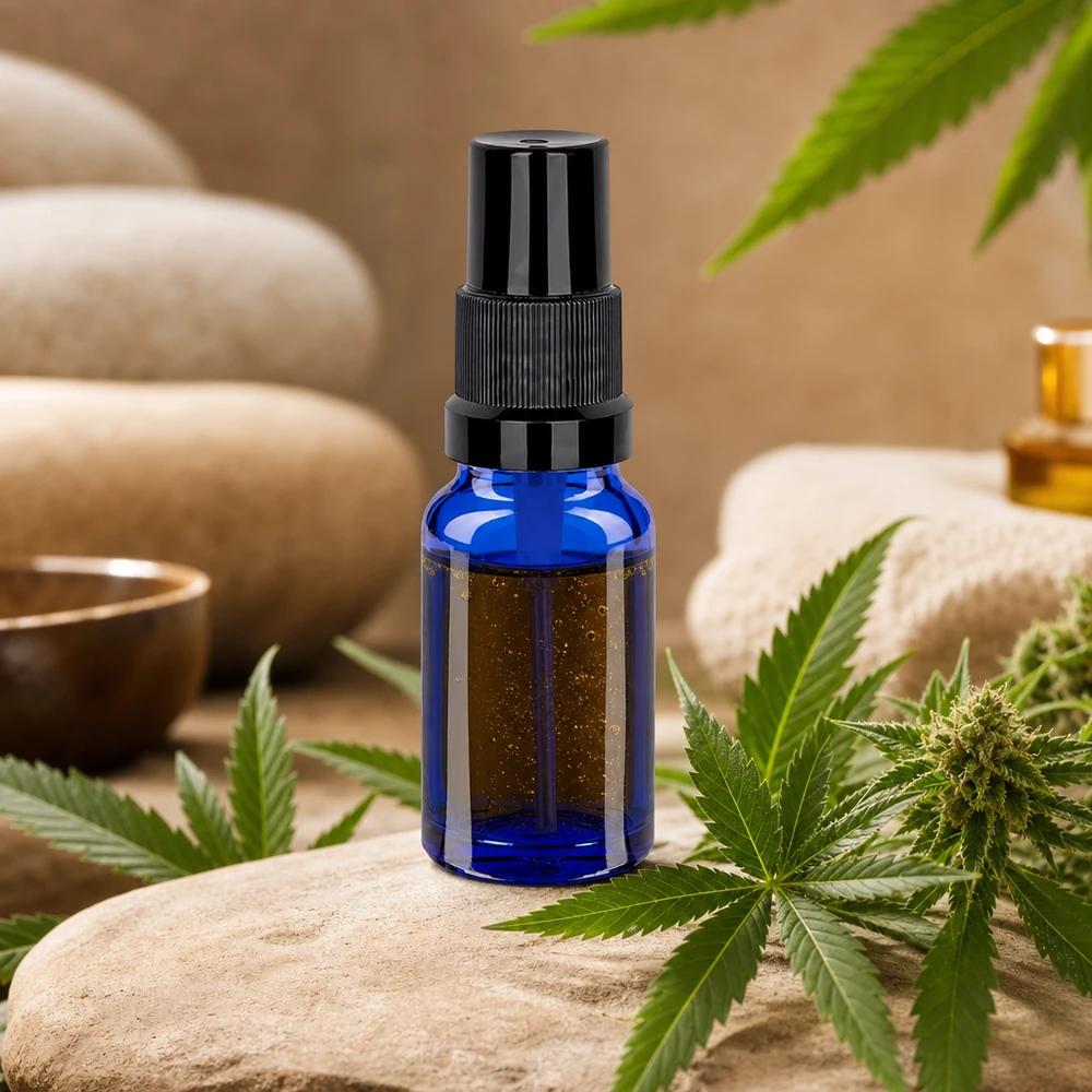 Frasco de spray de 10 ml STD BlueLine UT18/10 em vidro de alta qualidade com atomizador preto mate