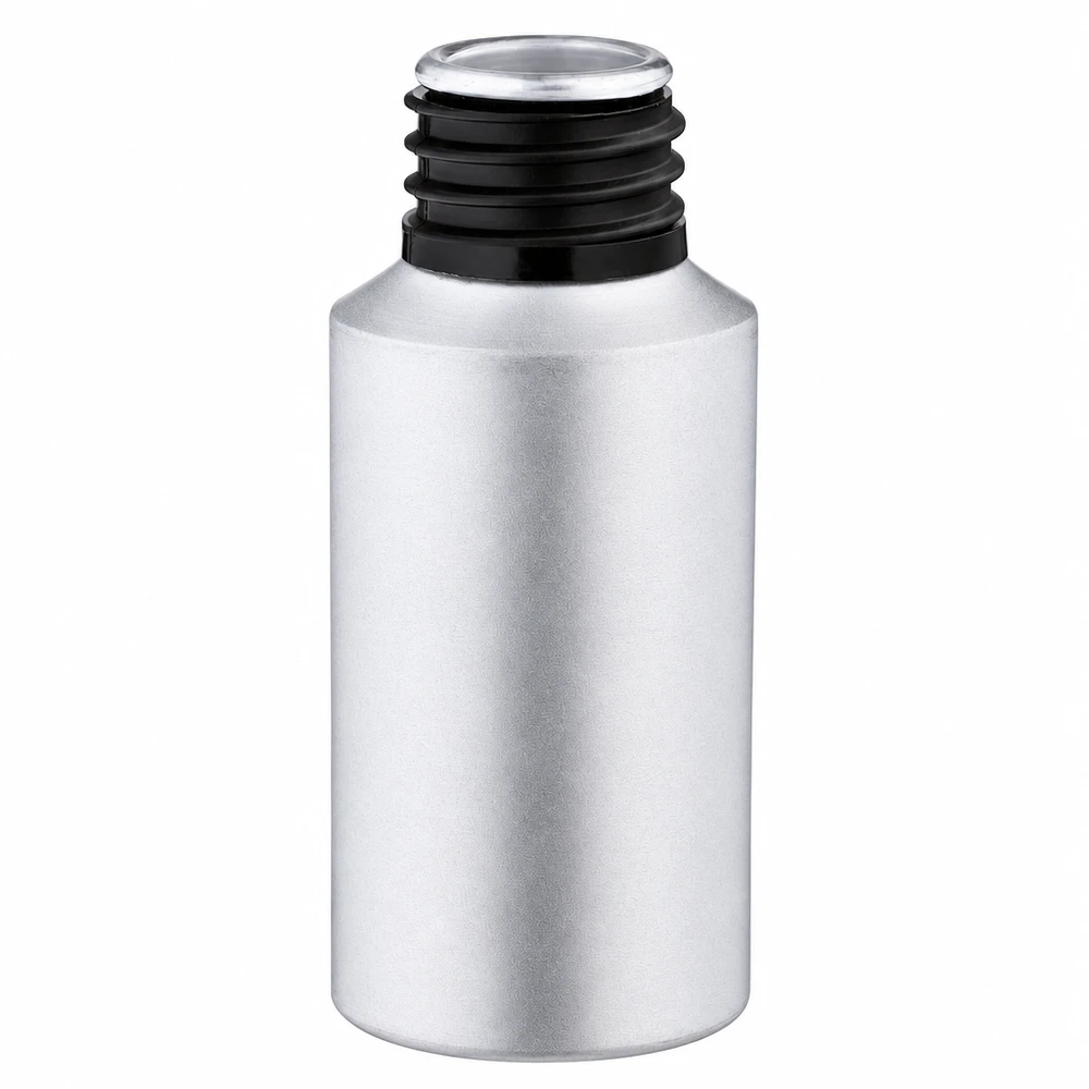 30ml gebeizte Aluflasche Frasco de alumínio manchado de 30 ml em prata mate para óleos essenciais e cosméticos