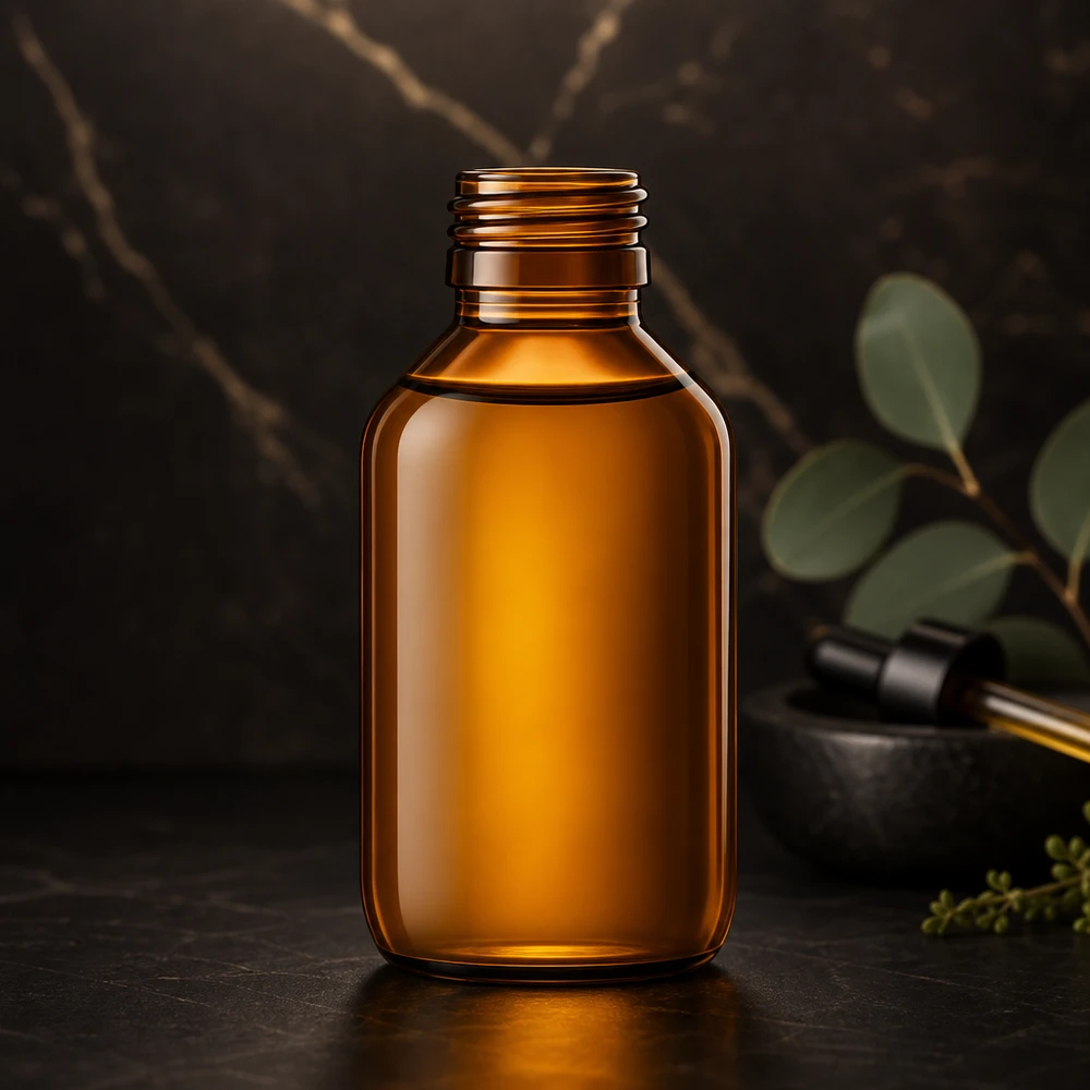 Frasco para medicamentos de 100 ml castanho, sem tampa PP28 ApoGlas Frasco de vidro âmbar de 100 ml com rosca PP28 para aplicações farmacêuticas sem tampa