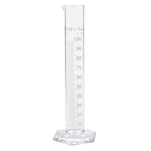 Garrafa de medição de 100ml HF feita de vidro, escala branca