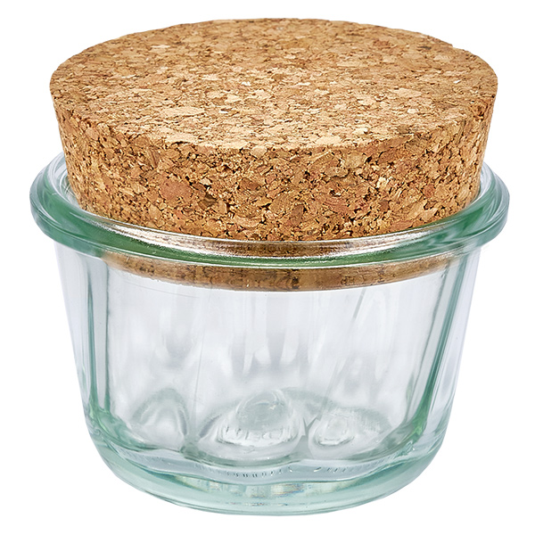 Frasco Gugelhupf de 165ml WECK RR80 com cortiça natural Frasco Gugelhupf de 165ml WECK RR80 com cortiça natural