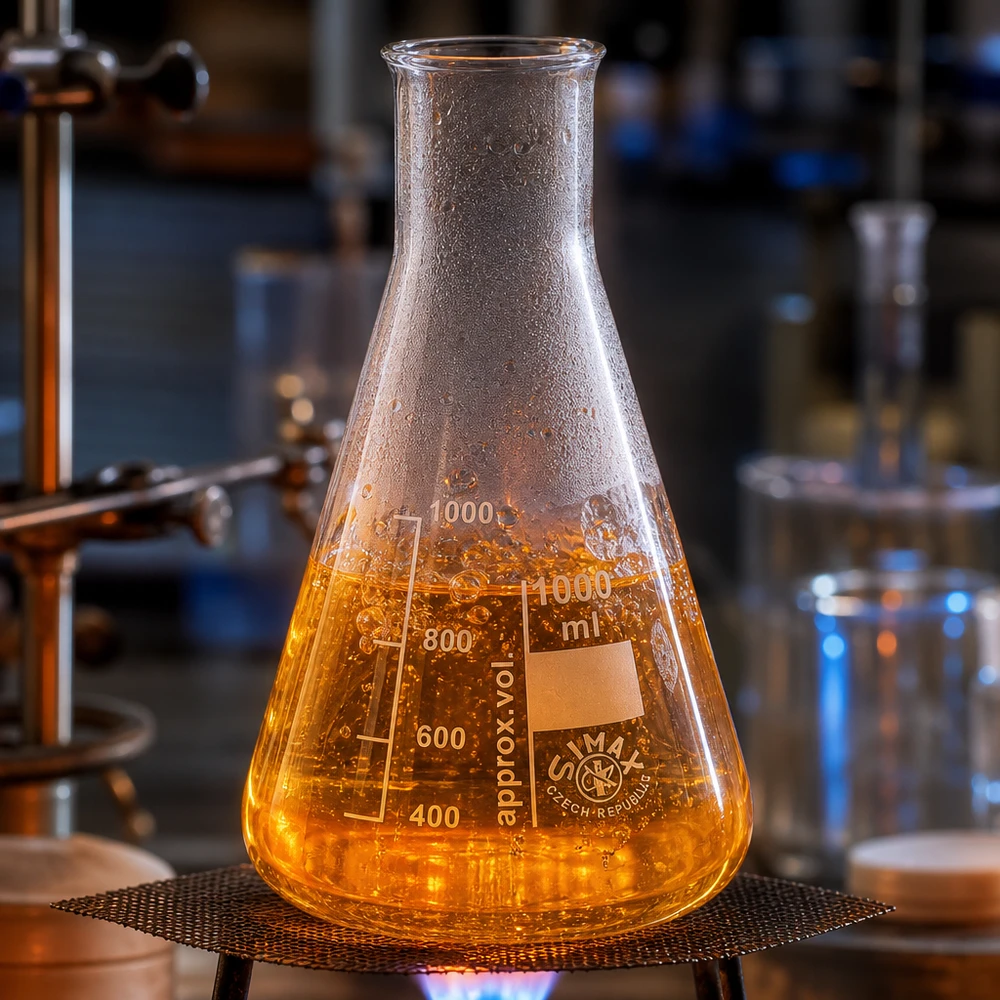 Erlenmeyer 200 ml de gargalo largo com balança e abertura larga para um enchimento eficiente
