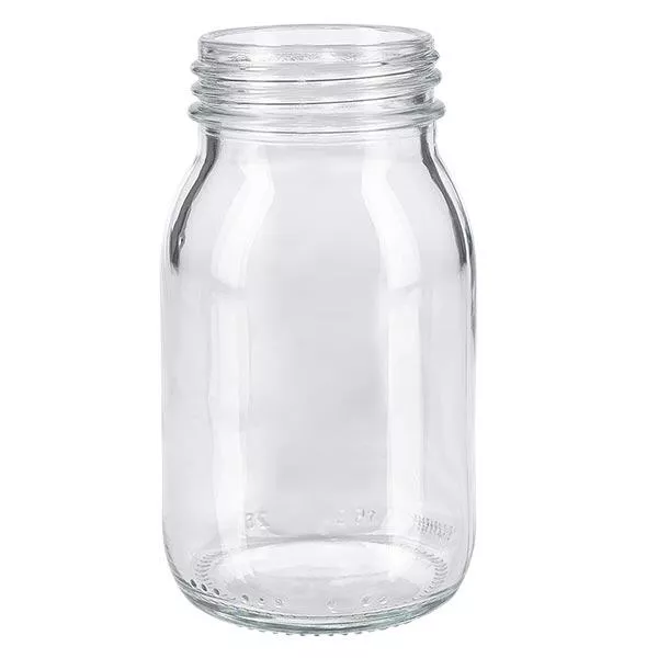 Frasco de vidro transparente de gargalo largo de 150 ml