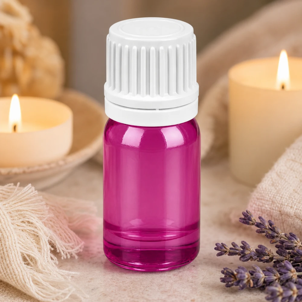Frasco conta-gotas de 5 ml com tampa de rosca Originality branca de 0,7 mm PurpleLine UT18/5 Frasco conta-gotas de 5 ml com abertura doseadora de 0,7 mm PurpleLine transparente púrpura para uma dosagem precisa
