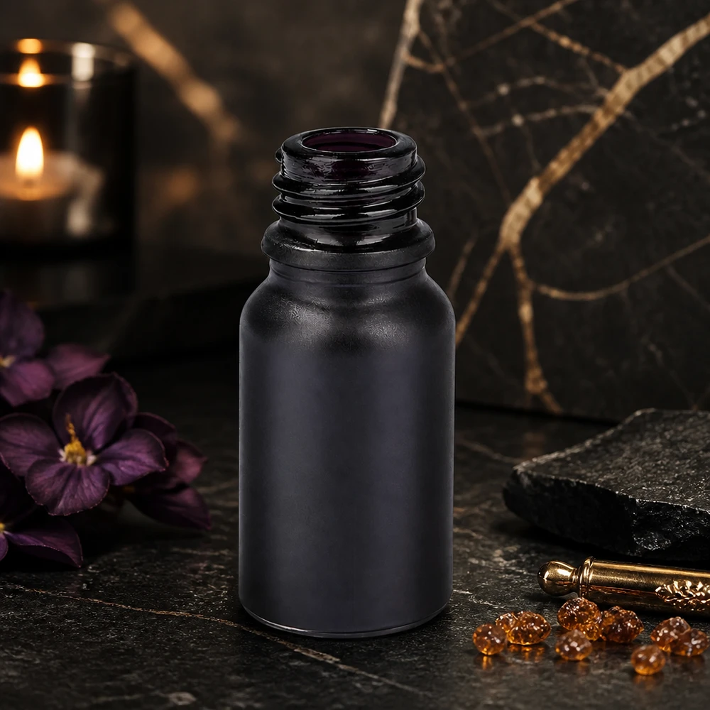 Frasco de farmácia de 10 ml BlackLine UT18/10 UNiTWIST feito de vidro violeta de alta qualidade para proteção UV