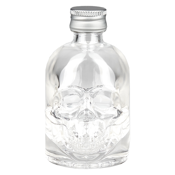 50ml Glasflasche "Pirat" und Schraubverschluss silber UNiTWIST®