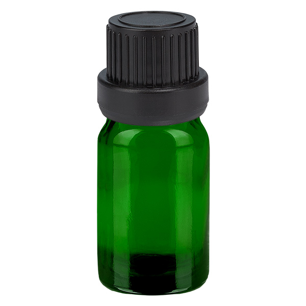 Frasco conta-gotas de 5ml 2mm preto com fecho inviolável GreenLine UT18/5