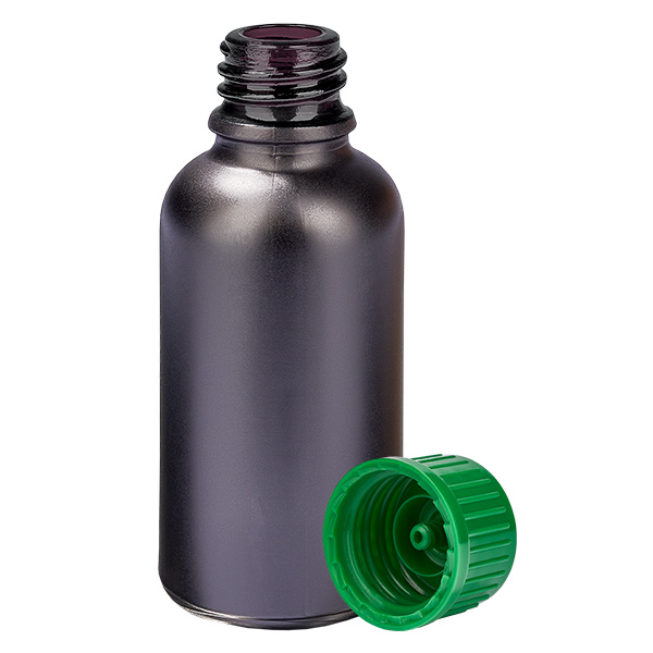 Frasco de 30ml com tampa de rosca de 11mm verde standard BlackLine UT18/30 Frasco de 30ml com tampa de rosca de 11mm verde standard BlackLine UT18/30