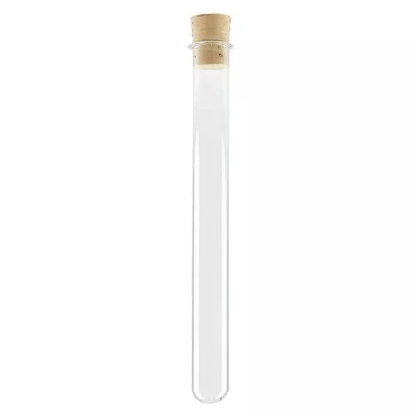 Tubo de ensaio 100x12mm com vidro de borosilicato, com cortiça