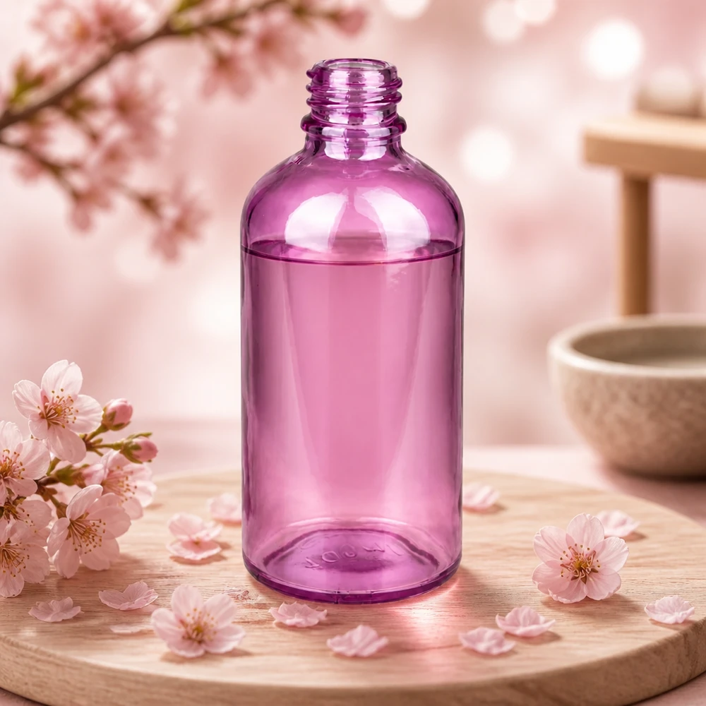 Frasco de farmácia PurpleLine violeta de 100 ml com abertura larga para facilitar o enchimento e a dosagem