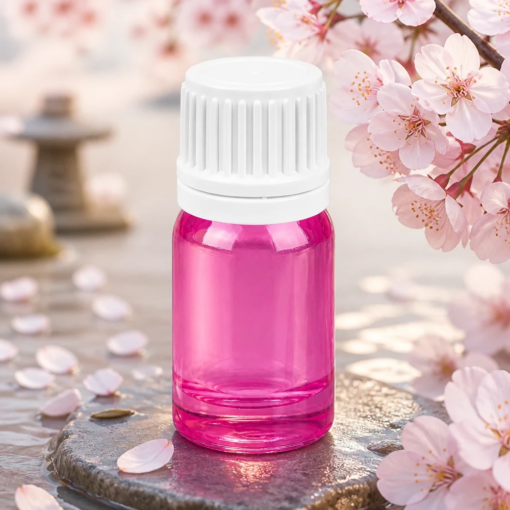 Frasco elegante de vidro PurpleLine de 5 ml com proteção UV e tampa branca para óleos sensíveis à luz