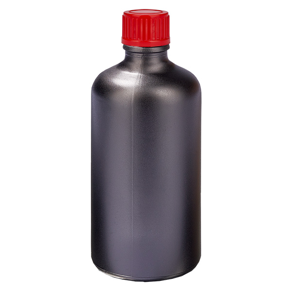 Frasco de 100ml 11mm tampa de rosca vermelha standard BlackLine UT18/100