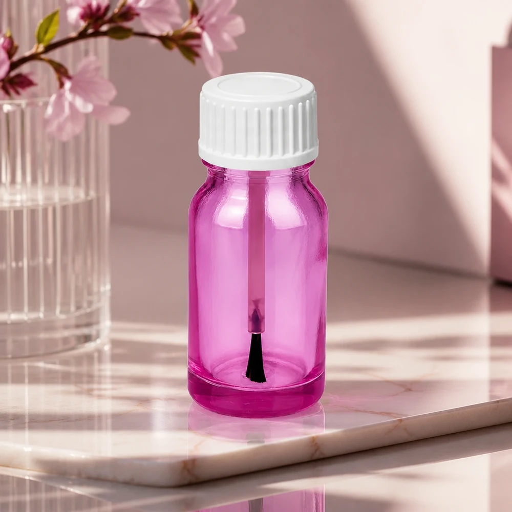 Frasco para pincéis de 10ml branco padrão PurpleLine UT18/10 Frasco para pincéis de 10 ml em plástico transparente com tampa branca STD PurpleLine UT18/10