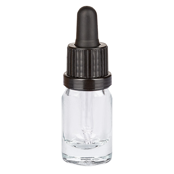 Frasco pipeta de 5 ml preto com tampa inviolável ClearLine UT18/5