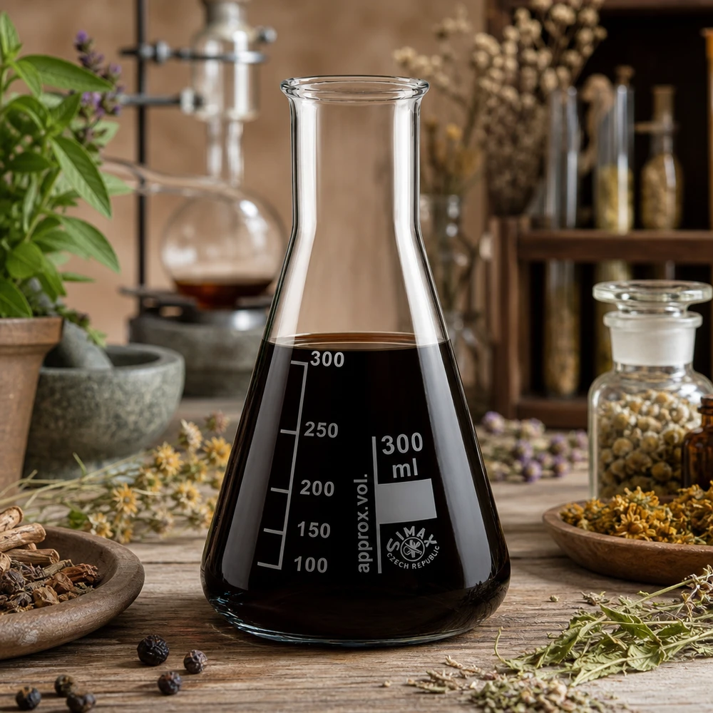 Frasco Erlenmeyer 300ml com gargalo estreito