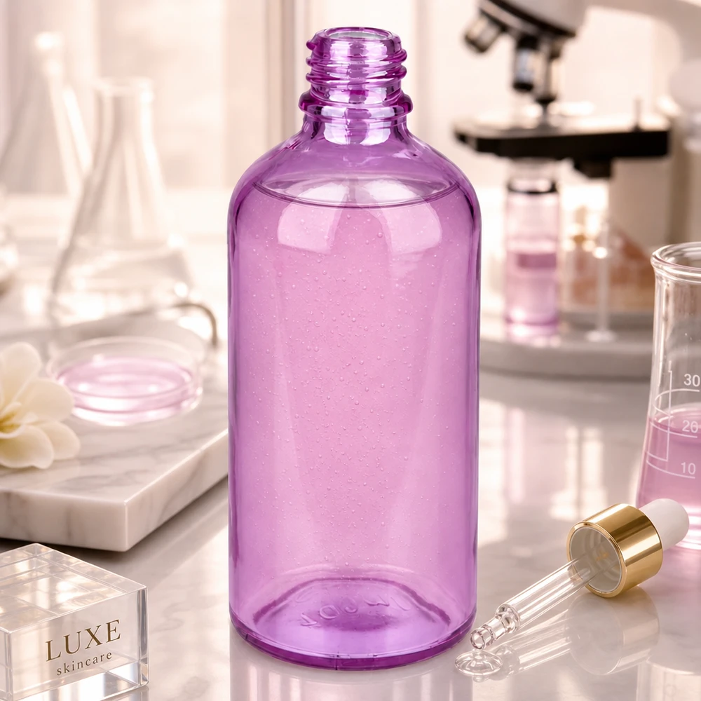 Frasco de farmácia de alta qualidade de 100 ml em vidro violeta com o prático sistema de fecho UNiTWIST