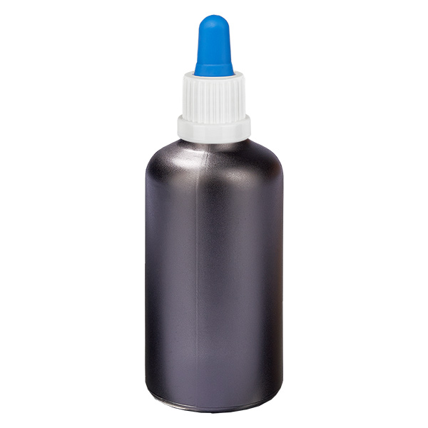 Frasco de pipeta de 100ml branco/azul com fecho inviolável BlackL. UT18/100