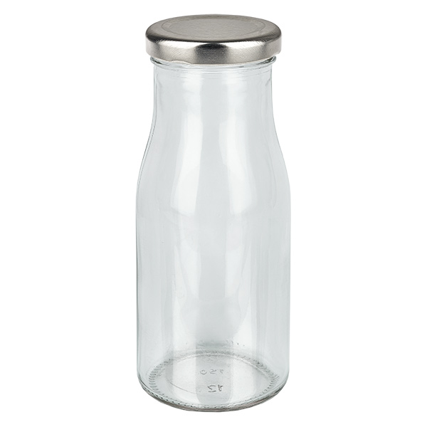 Frasco de 150 ml com tampa BasicSeal prateada UNiTWIST