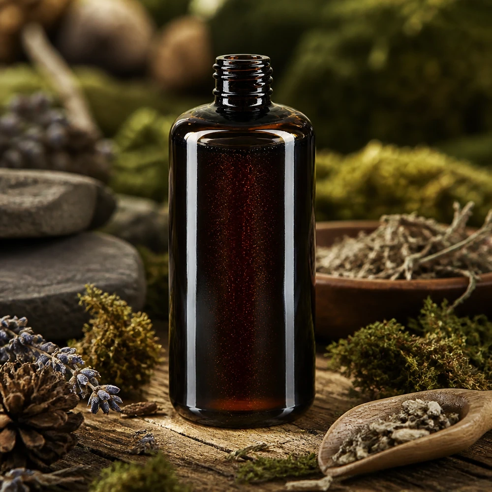 Frasco de cosméticos Draco de 200 ml com silhueta elegante, fabricado em vidro Miron violeta resistente aos raios UV