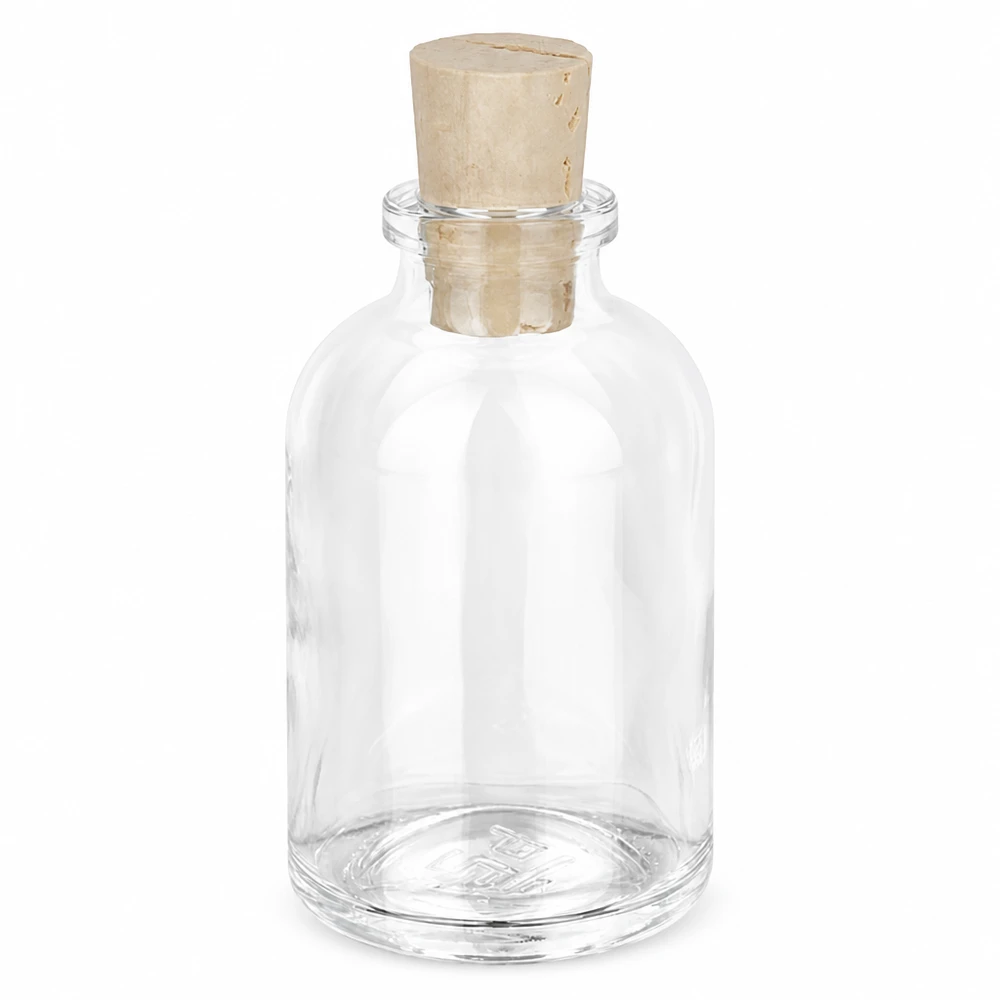 Frasco de vidro transparente 50ml com rolha 11/14mm Leere Klarglasflasche 50ml mit passendem Korken 11/14mm für vielseitige Verwendung