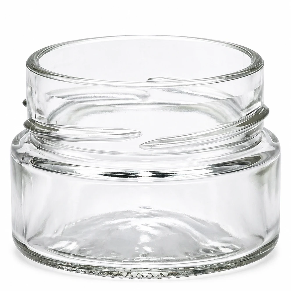 UNiTWIST Runda80 frasco redondo 80ml TO58deep frasco transparente vazio com tampa de rosca sem tampa em fundo branco