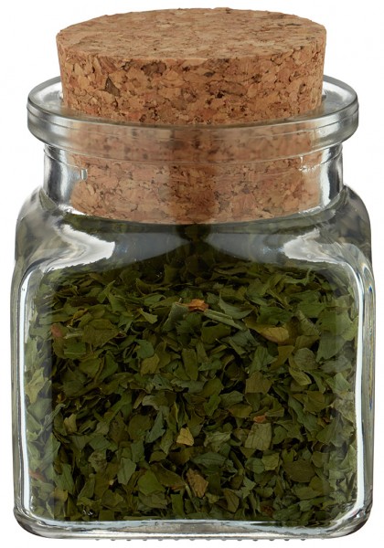 Frasco de especiarias: Quadratus 120ml transparente, abertura 39mm, com cortiça 38