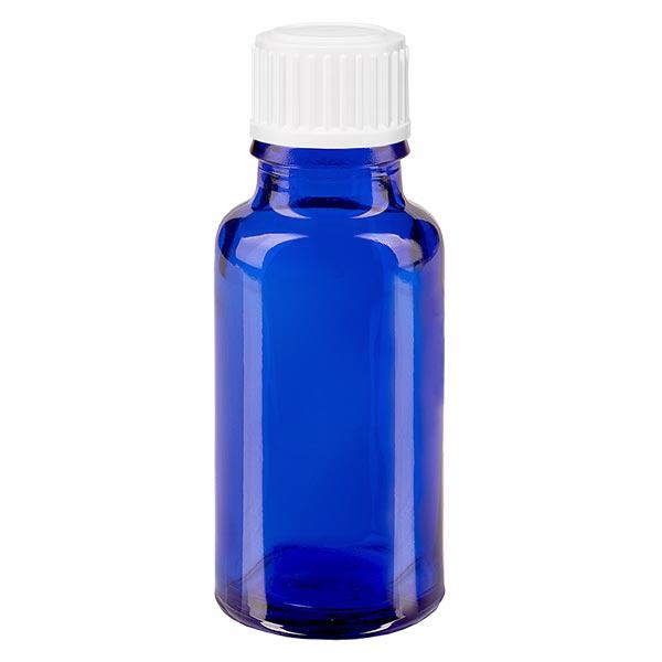 Frasco de farmácia azul 20ml tampa de rosca branco standard Frasco de farmácia azul 20ml tampa de rosca branco standard