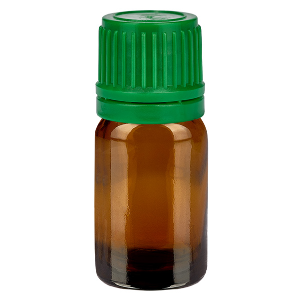 Frasco de 5 ml com tampa de rosca de 11 mm verde tampa inviolável BrownLine UT18/5