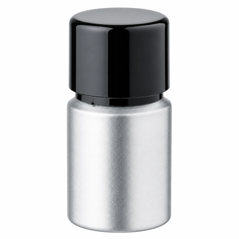 Frasco de alumínio de 10 ml com tampa de rosca preta - frasco de alumínio compacto para cosméticos e produtos farmacêuticos
