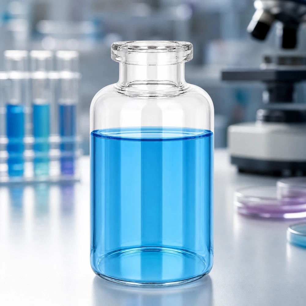 Frasco de injeção de vidro transparente 30ml Hochwertige Injektionsflasche Klarglas 30ml für Injektionslösungen in klinischer Laborumgebung