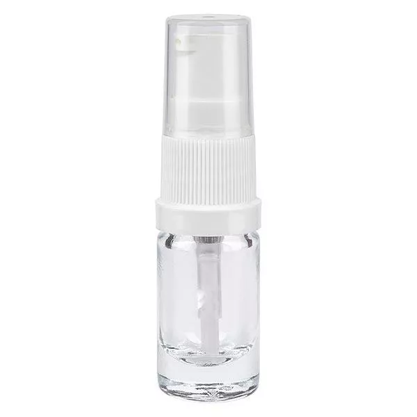 Frasco de farmácia transparente 5ml bomba de loção branco standard Frasco de farmácia transparente 5ml bomba de loção branco standard