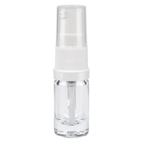 Frasco de farmácia transparente 5ml bomba de loção branco standard