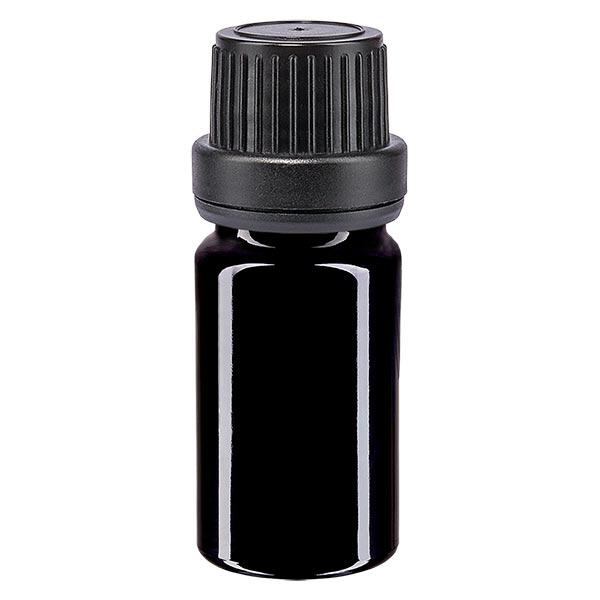 Frasco de farmácia violeta 5ml conta-gotas tampa anel de vazamento 2mm preto fecho inviolável
