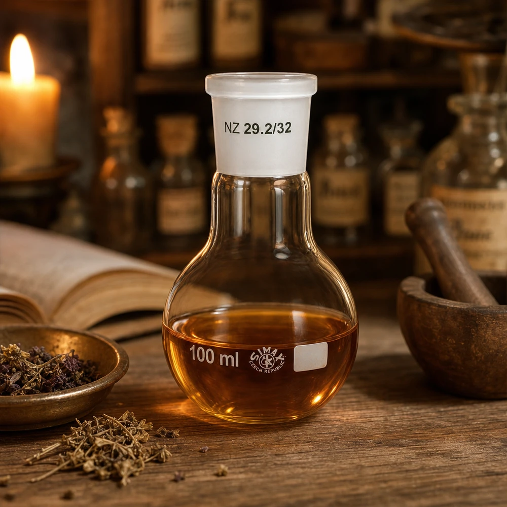 Balão de laboratório compacto de 100 ml com junta esmerilada mate 29/32 para procedimentos analíticos