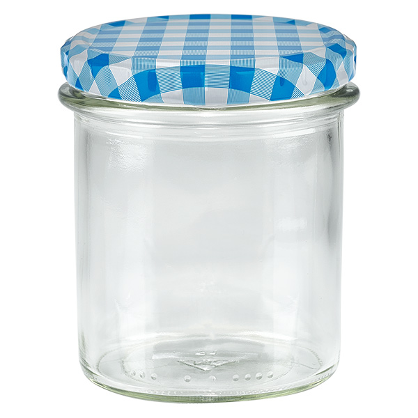 350ml Sturzglas + BasicSeal Deckel blau/weiß UNiTWIST