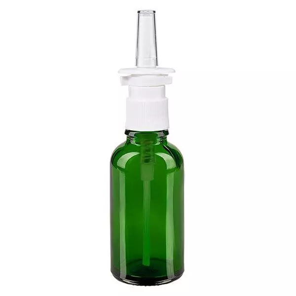 Frasco de farmácia verde 30ml spray nasal branco padrão Frasco de farmácia verde 30ml spray nasal branco padrão