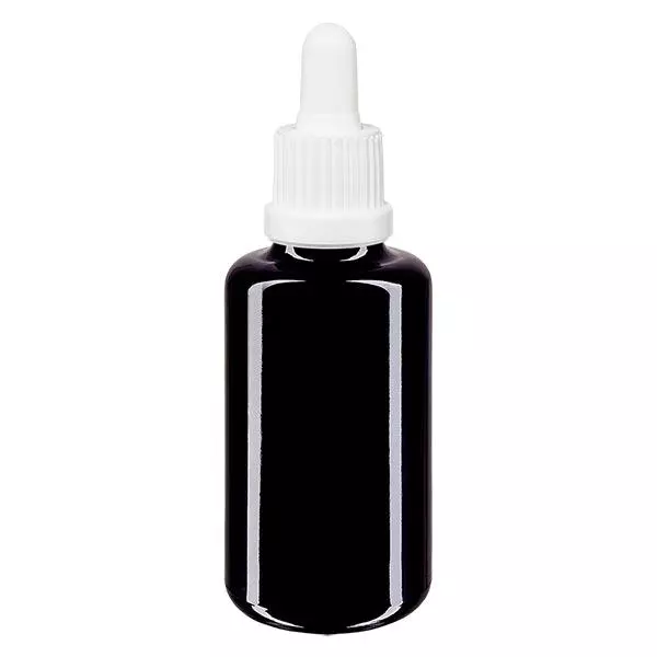 Frasco de farmácia violeta 30ml pipeta branca tampa inviolável Frasco de farmácia violeta 30ml pipeta branca tampa inviolável