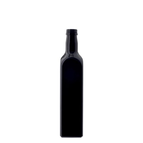 Frasco de óleo de vidro violeta 500ml quadrado, UNI 31.5x24