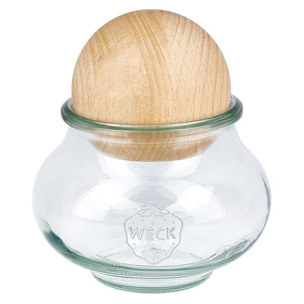 Frasco para jóias WECK RR80 de 560ml com bola de madeira de faia