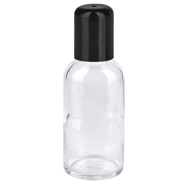 Frasco roll-on de 50 ml preto com tampa standard ClearLine UT18/50