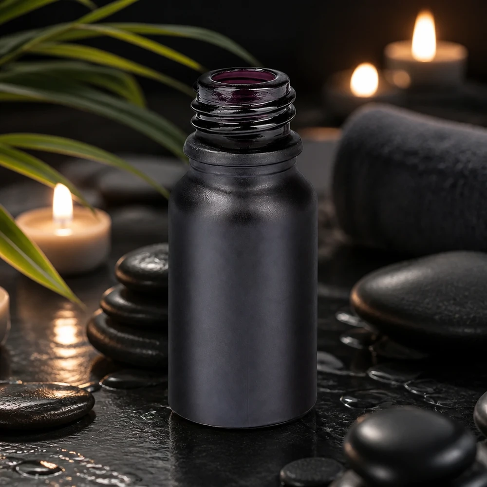 Frasco doseador de 10 ml BlackLine UT18/10 UNiTWIST Frasco de boticário elegante de 10 ml BlackLine UT18/10 UNiTWIST para aromaterapia e bem-estar com estilo