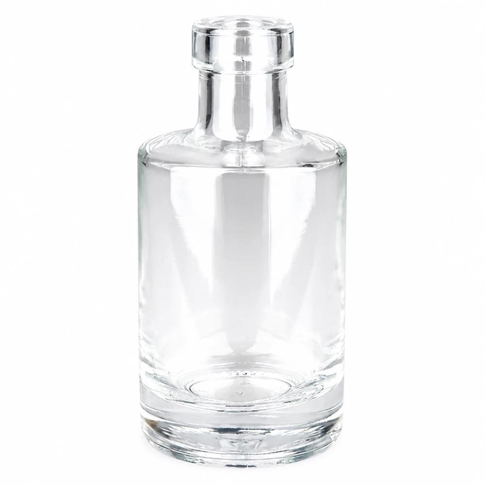 Garrafa de vidro de 200 ml Marie sem tampa UNiTWIST transparente vazia sobre fundo branco Fotografia do produto