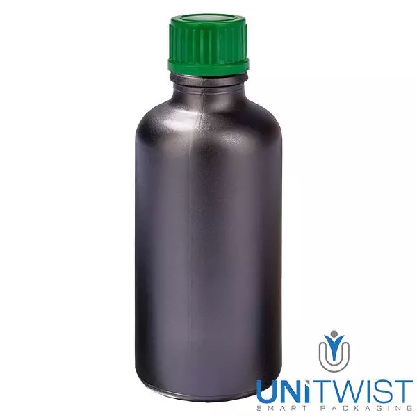 Frasco de 50ml com tampa de rosca de 11mm verde Standard BlackLine UT18/50
