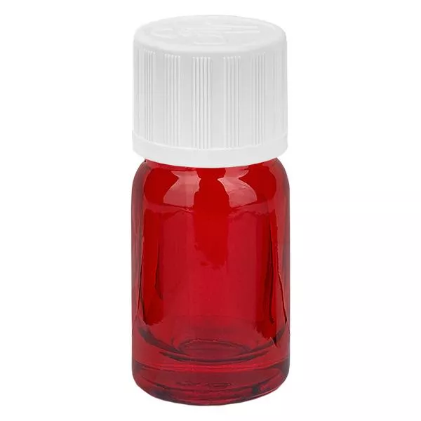 Frasco de 5 ml com tampa de rosca de 11 mm branca com fecho inviolável RedLine UT18/5 Frasco de 5 ml com tampa de rosca de 11 mm branca com fecho inviolável RedLine UT18/5