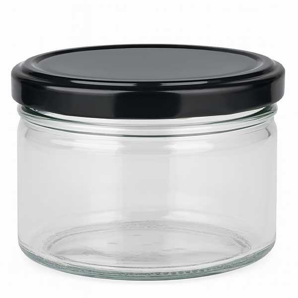 Frasco redondo de 540 ml com tampa BasicSeal preta UNiTWIST